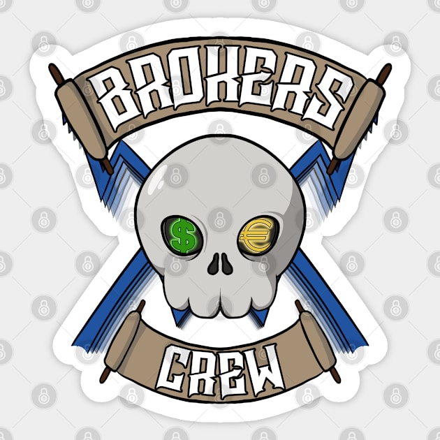 Brokers crew Jolly Roger pirate flag Sticker by RampArt